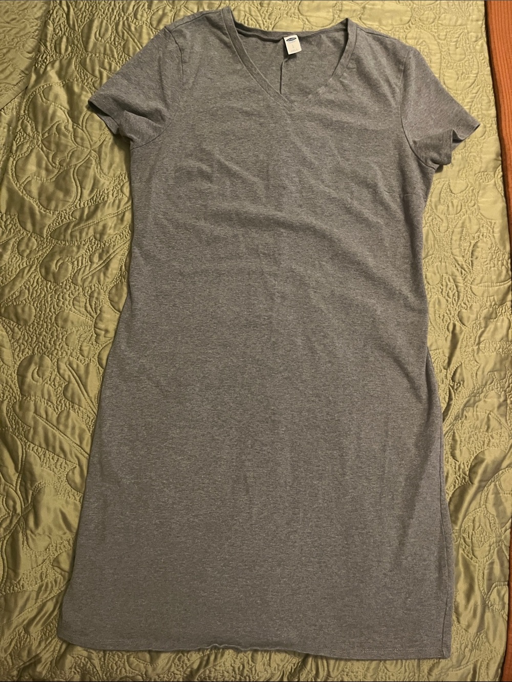 Old Navy Gray V-Neck Tee Dress